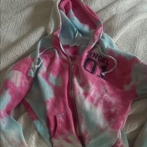 Angel Kids Tie-Dye Hoodie - Pink and Blue